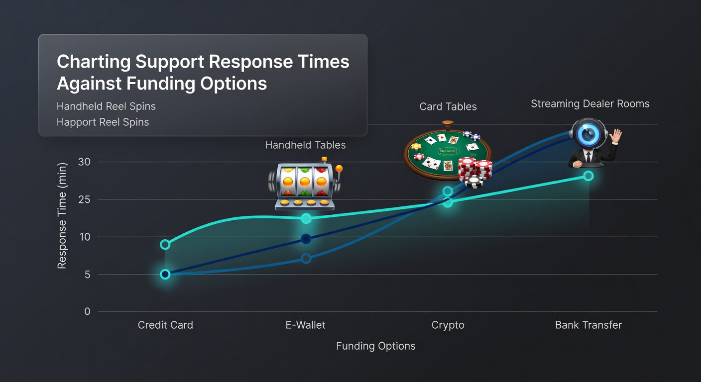 Diagramm zur Unterstützungsreaktionszeit versus Finanzierungsoptionen in mobilen Glücksspielumgebungen