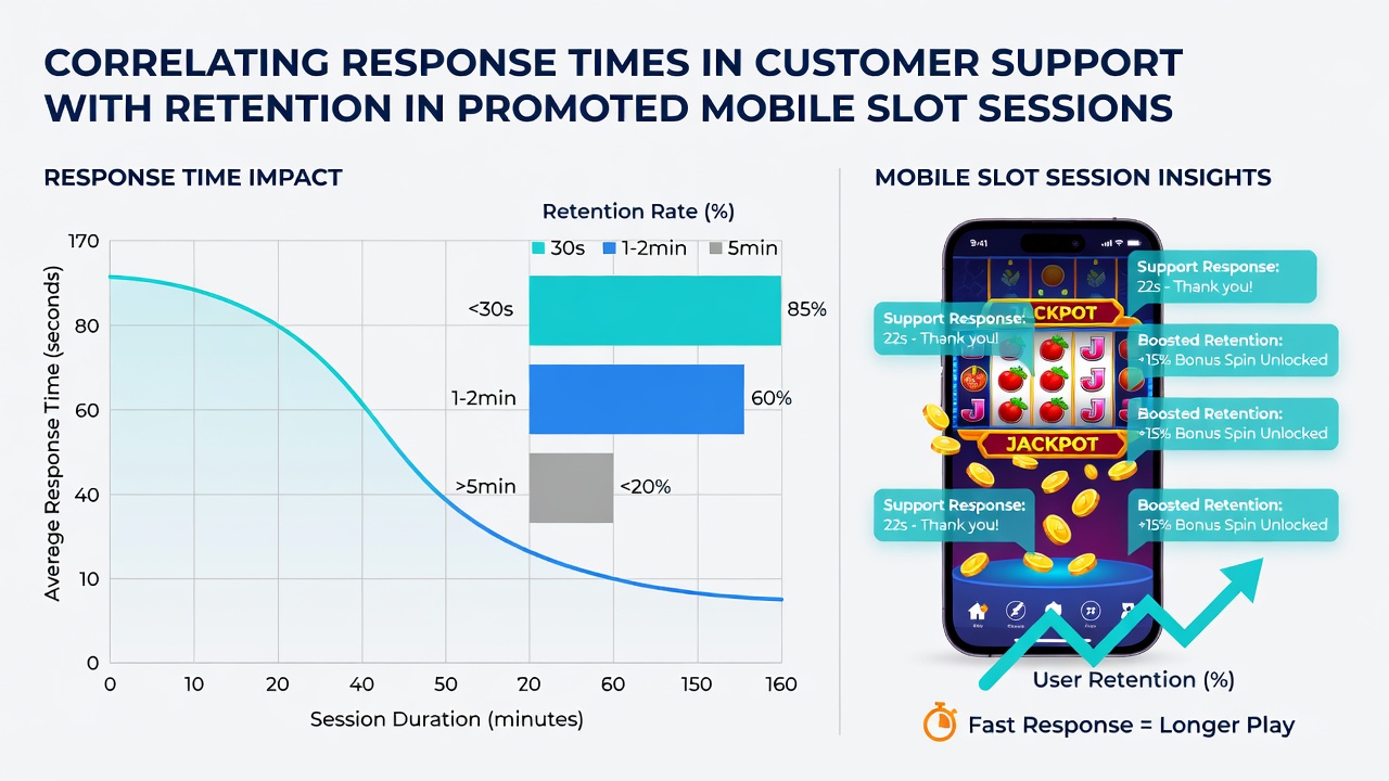 Grafik mit Beispieldaten zu Support-Zeiten und Spieler-Retention in mobilen Slots
