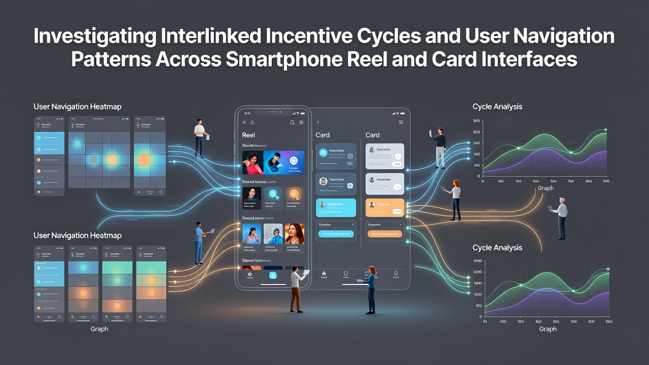 Smartphone-Reel- und Karten-Interfaces mit Nutzernavigationspfaden und Anreizzyklen